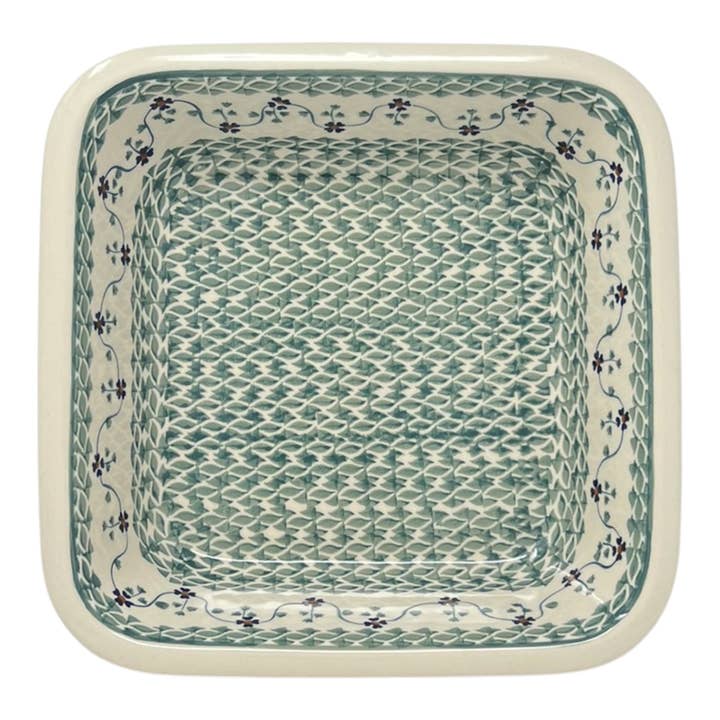 Baker, Square, 11.5" Deep in "Woven Pansies" by Manufaktura | Z149T-RV for wholesale by Polish Pottery Outlet
