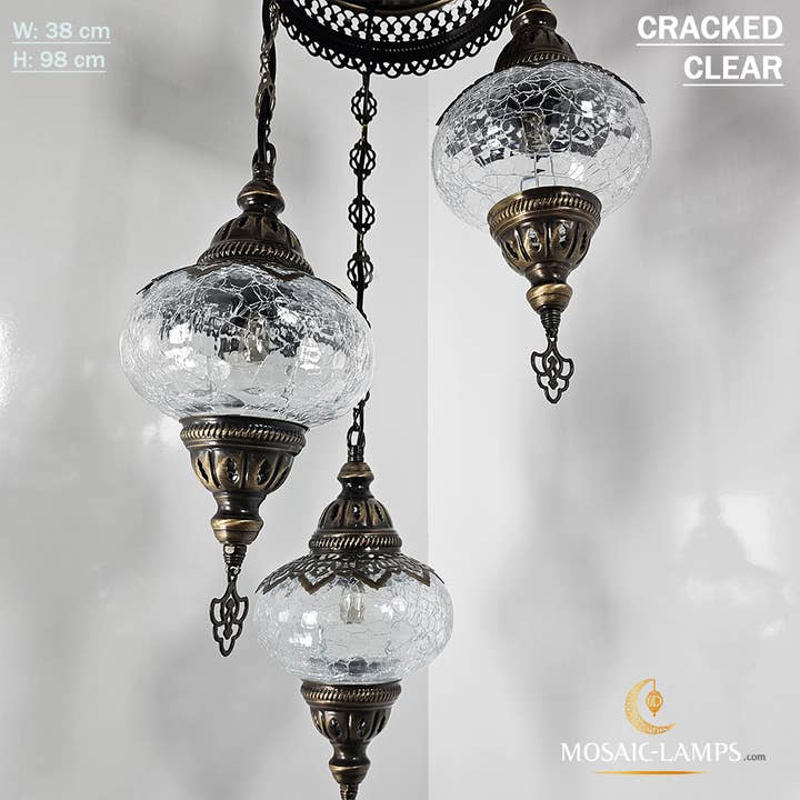 Mosaic Lamps - Wholesale Chandelier/Hanging Light - 3-Globe Ottoman Spiral Chandelier, Moroccan Turkish Style4