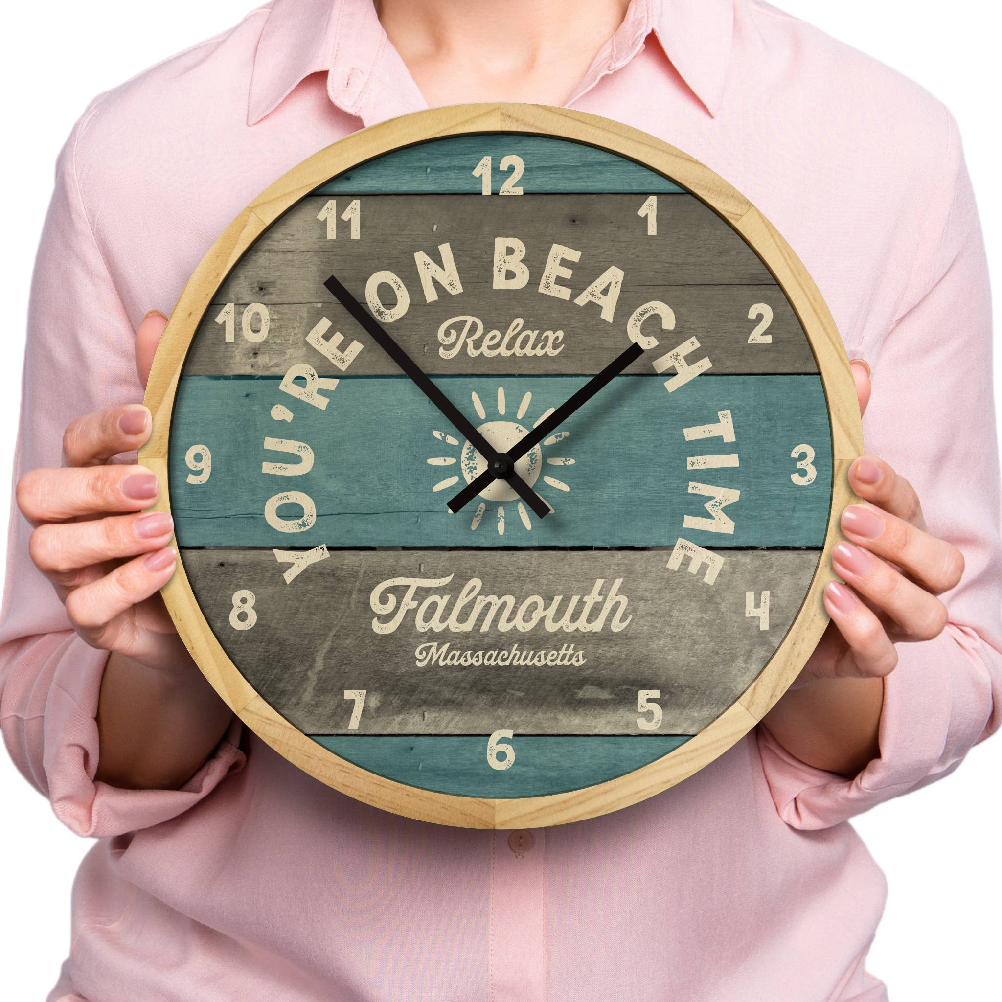 Local Time Clock Co. - Wholesale Wall Clock - Personalized Beach Time Wall Clock - 12" Diameter5