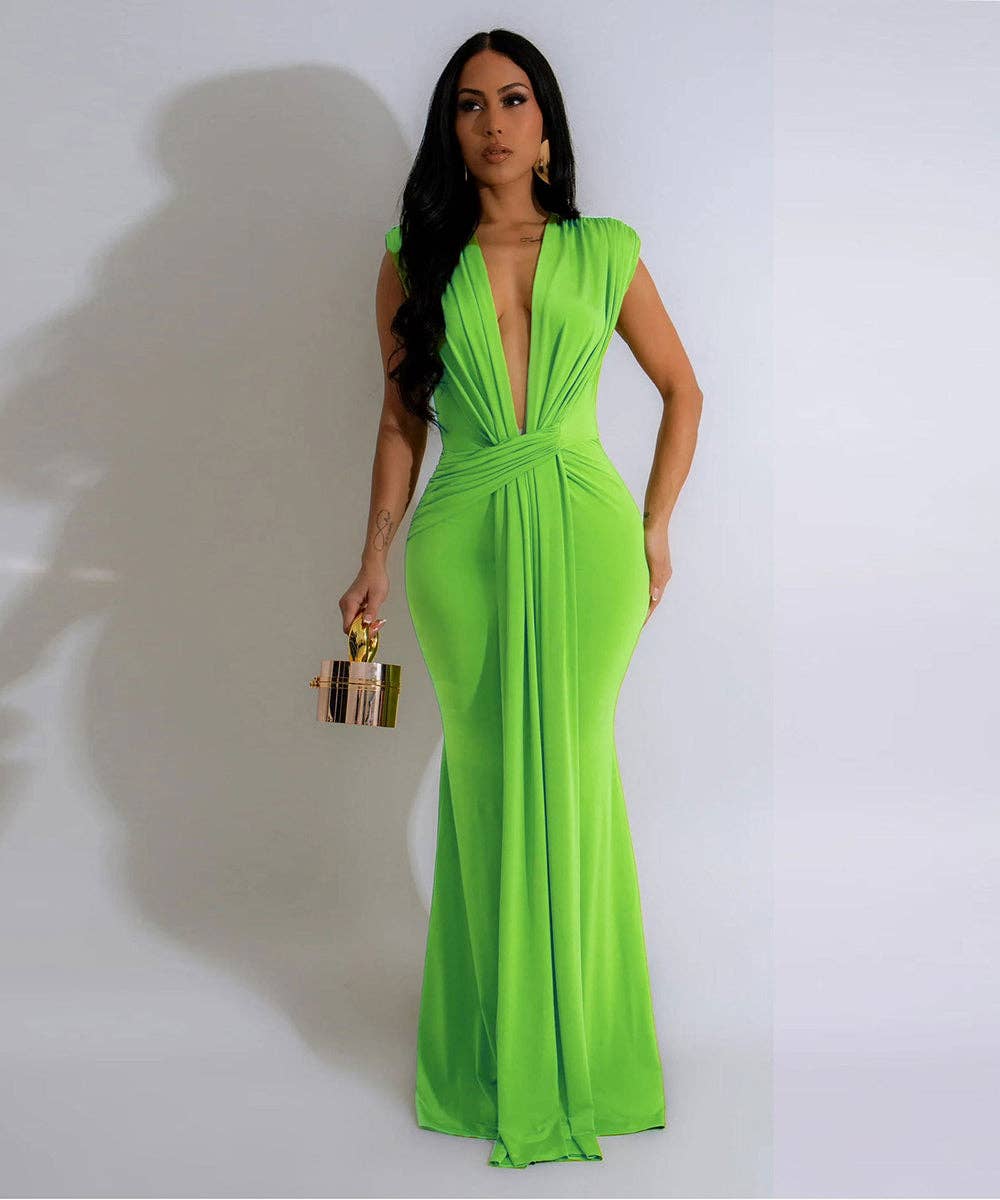 Aria Romance - Wholesale Formele jurk - Dames - Mouwloze Bodycon Midi Jurk15