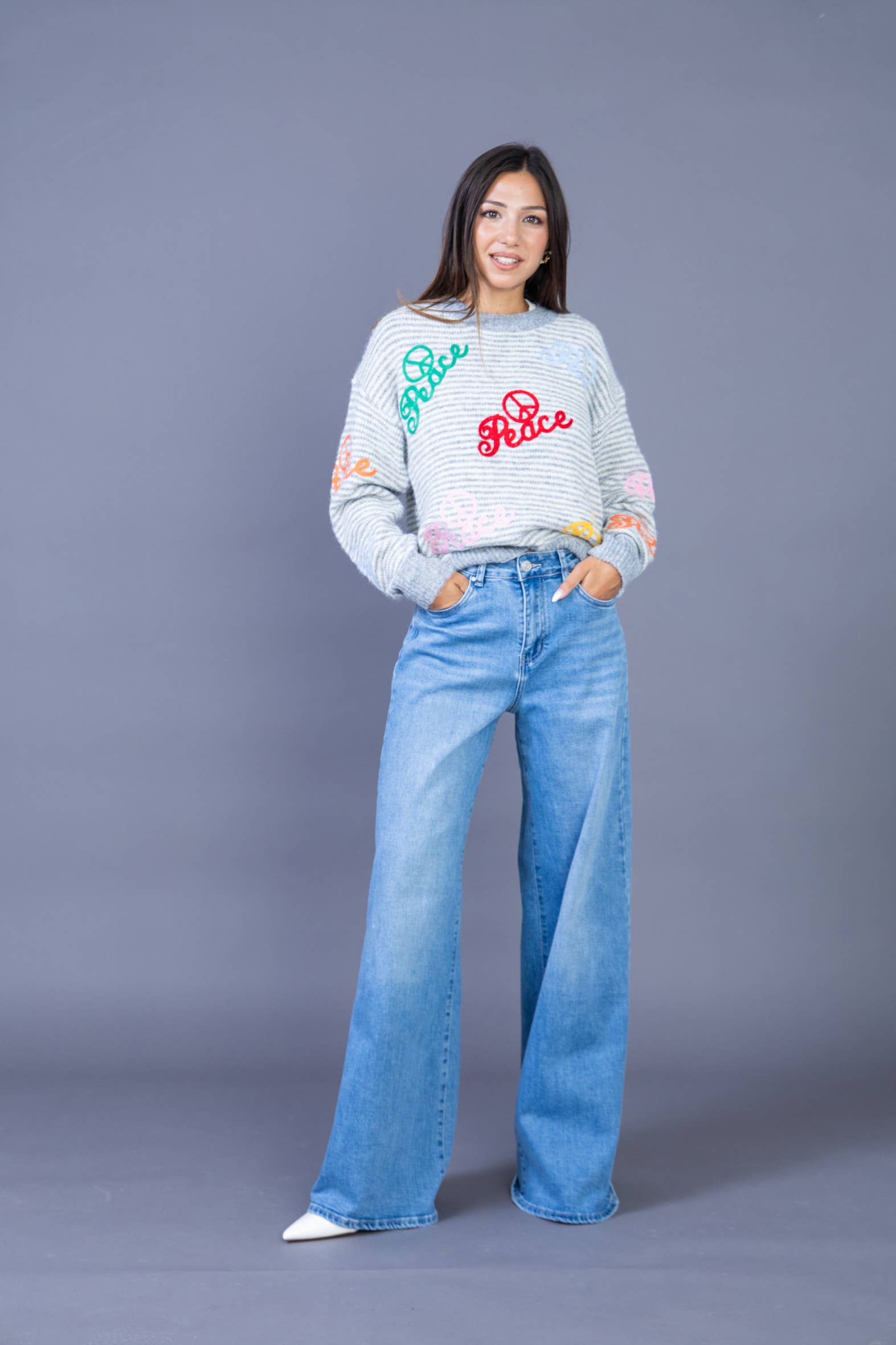 ANA & LUCY - Wholesale Jeans - Women's - Women's ultra wide leg jeans (Palazzo) "Nolwenn" - ANA & LUCY5