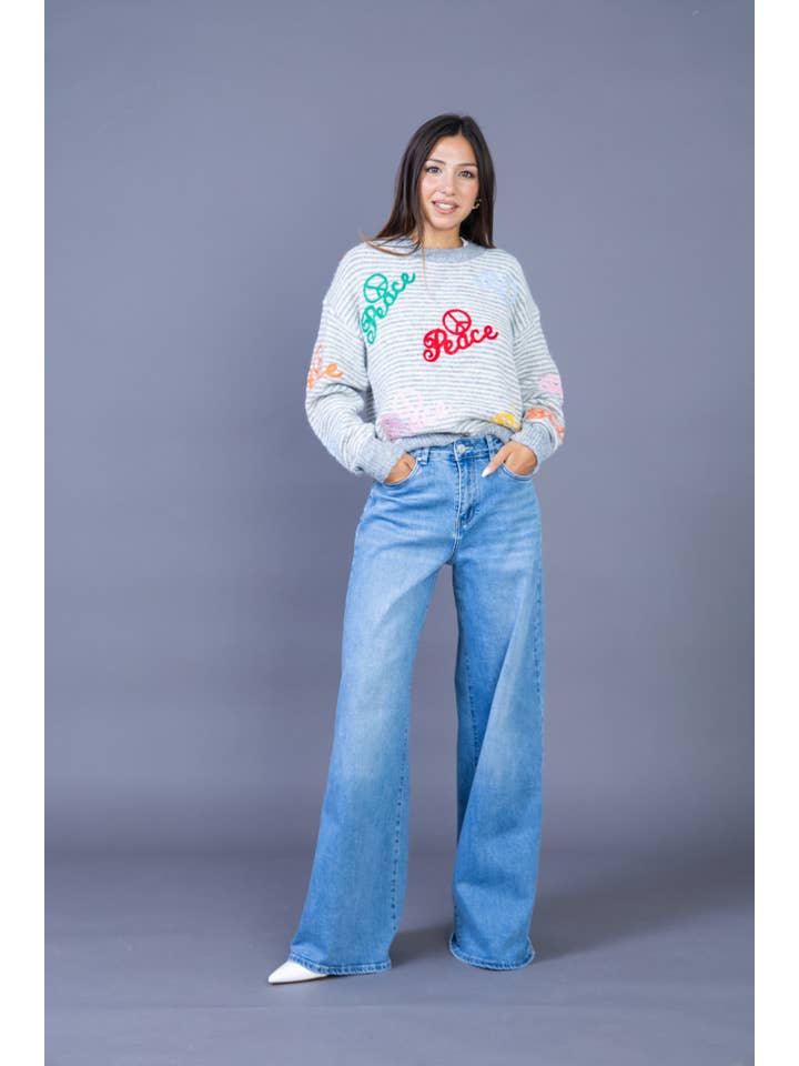 ANA & LUCY - Wholesale Jeans - Women's - Women's ultra wide leg jeans (Palazzo) "Nolwenn" - ANA & LUCY5
