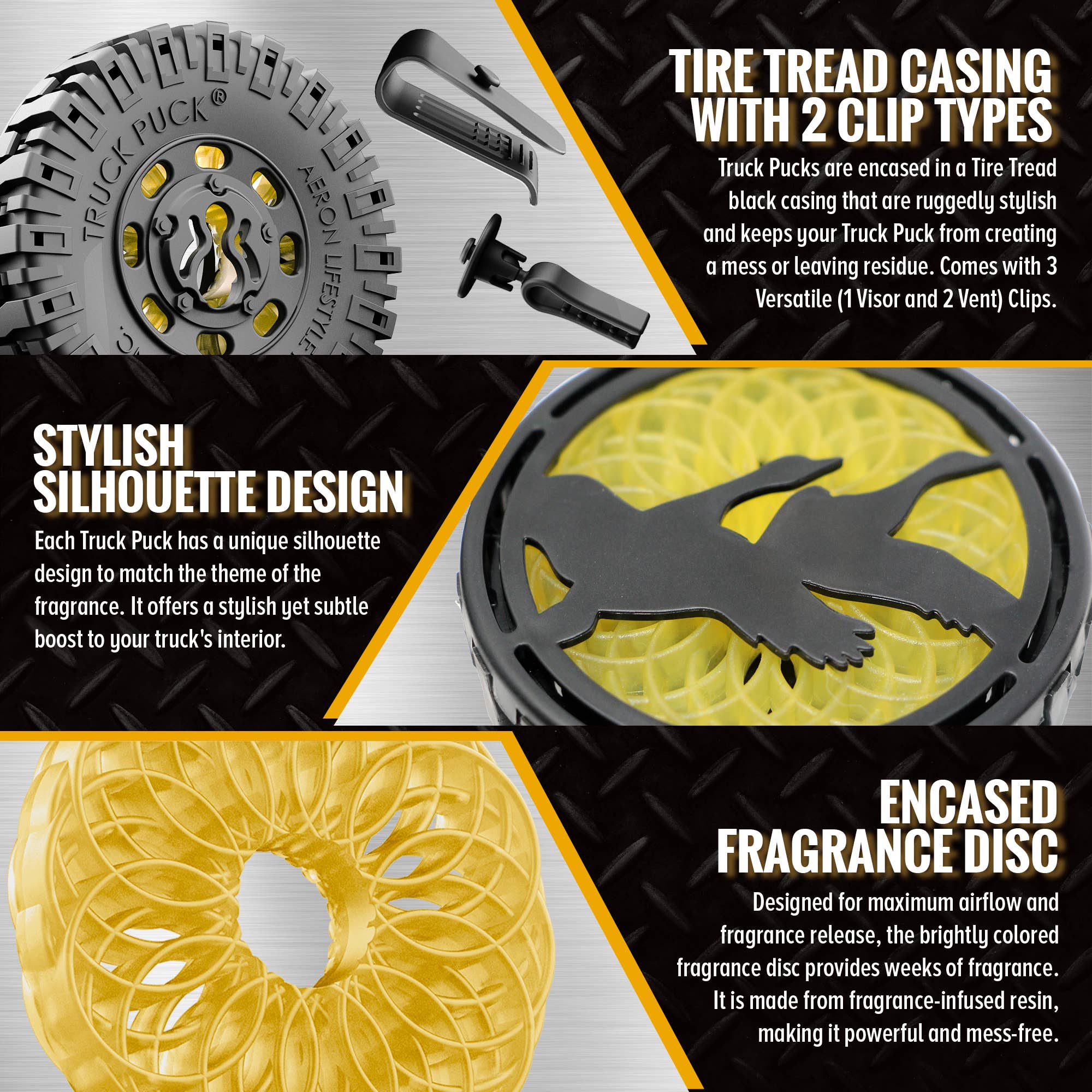 Belle Aroma® - Wholesale Car Freshener - Unisex - Truck Puck® Citrus Sky Car Vent Clip Air Freshener4