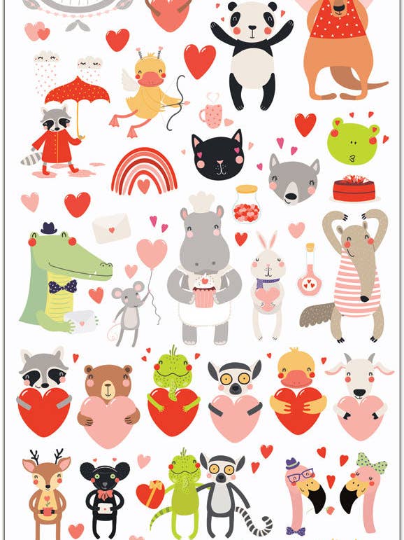 C230 Autocolantes de Animais de São Valentim por atacado de Violette Stickers