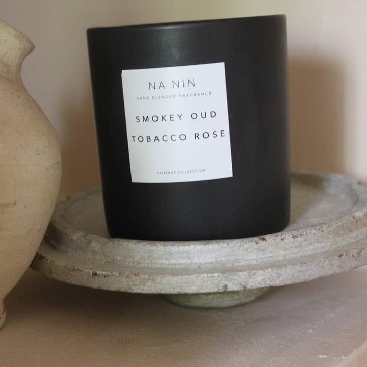 Na Nin - Wholesale Jar/Filled Candle - Smokey Oud & Tobacco Rose Candle / Available in Multiple Sizes
