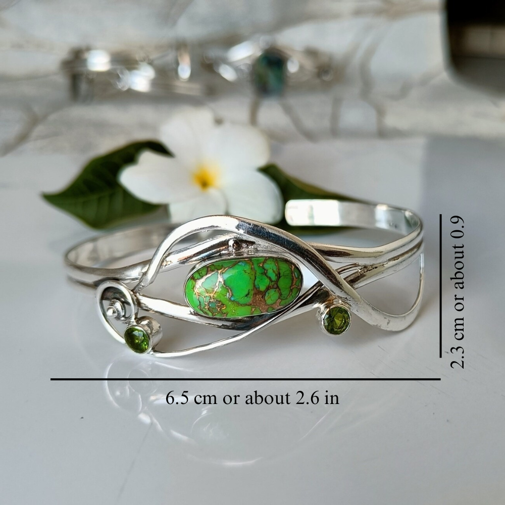 Ashlen - Wholesale Cuff Bracelet - TURQUOISE WAVY BANGLE (ADJUSTABLE)5