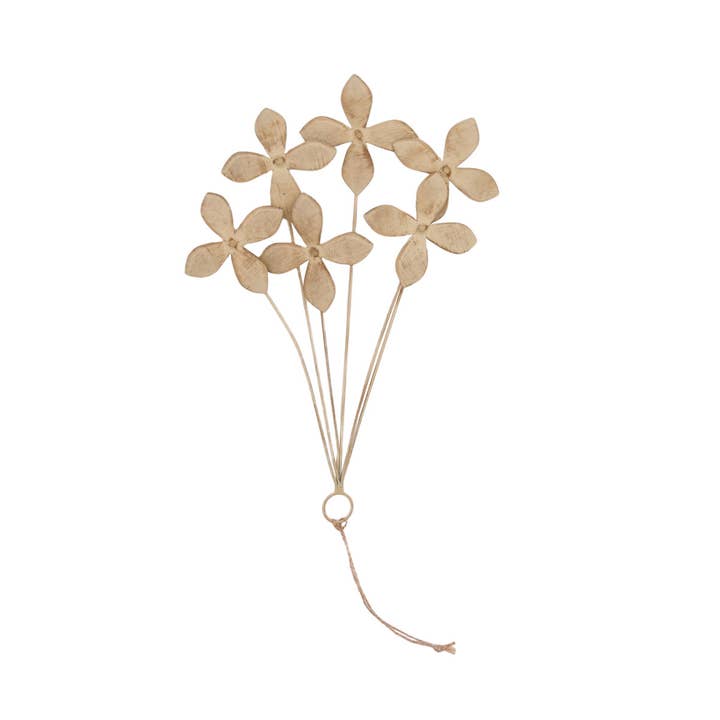 Florence Hanging Flower Wall Art White for wholesale by Foreside Home & Garden