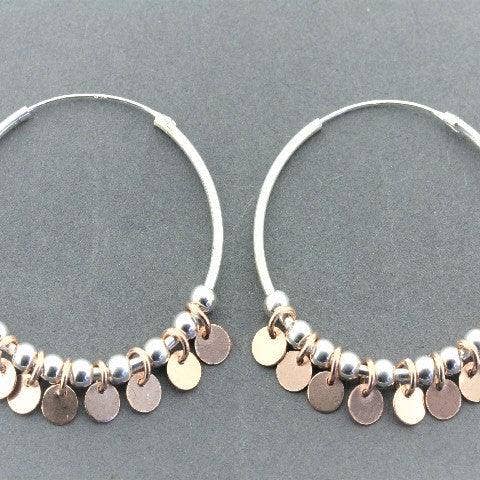 Makers & Providers - Wholesale Hoop Earrings - Tambourine Hoop - Rose Gold On Silver1