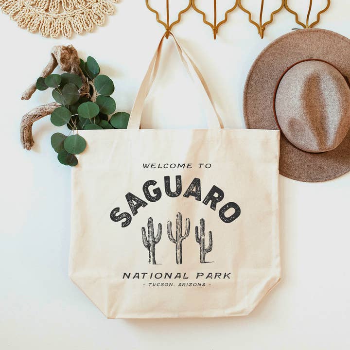 Welcome to Saguaro National Park Tucson Arizona Tote 2 SIZES for wholesale by Love You a Latte Shop