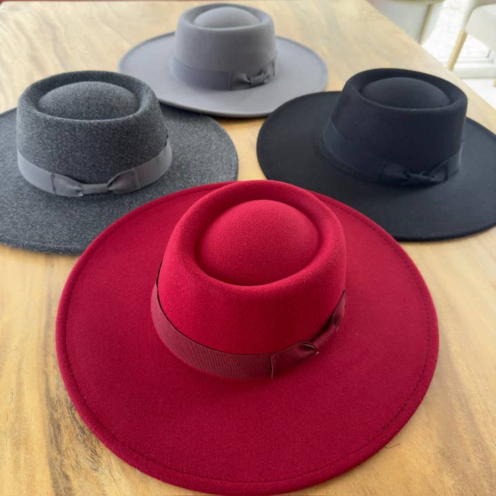 Bella Betty - Wholesale Boater Hat - Women's - Best seller !! Structured boater with wide brim Grosgrain