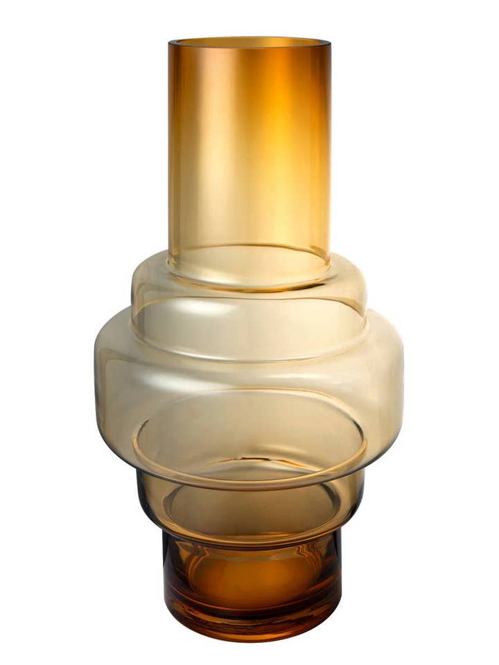 Xxl Vase, Retro Style, Thick Amber Glass: Tyler 46Am for wholesale by Element Accessories USA