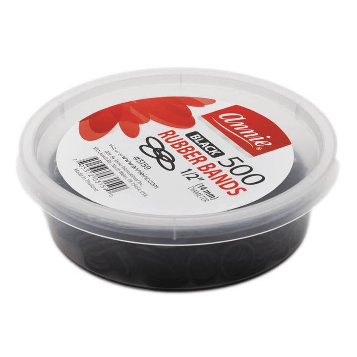 Annie International, Inc. - Wholesale Hair Tie - Annie Rubber Bands 500Ct Black