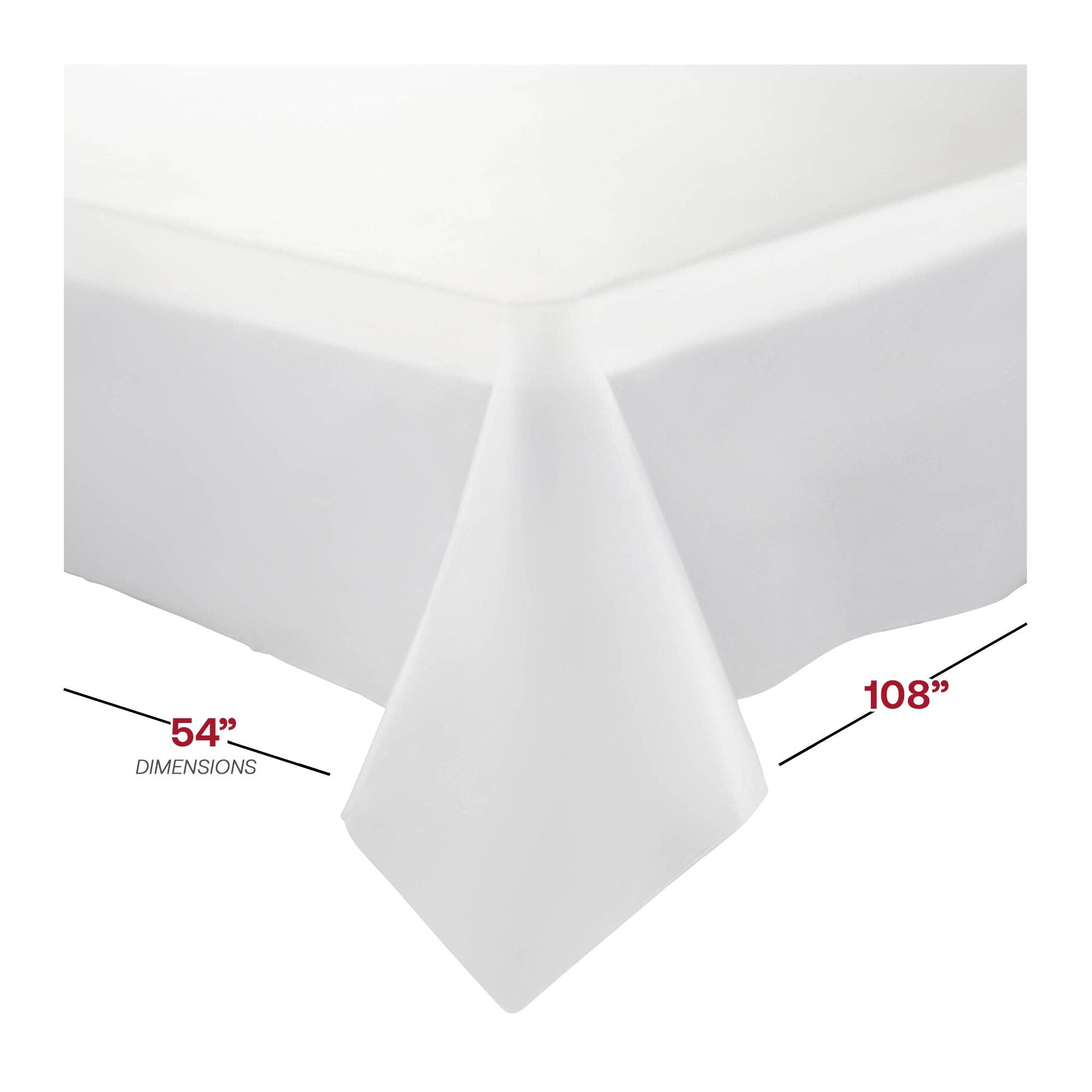 Smarty had a Party - Wholesale Disposable Table Cover/Runner - 54" x 108" White Rectangular Plastic Tablecloth - 1 pc1