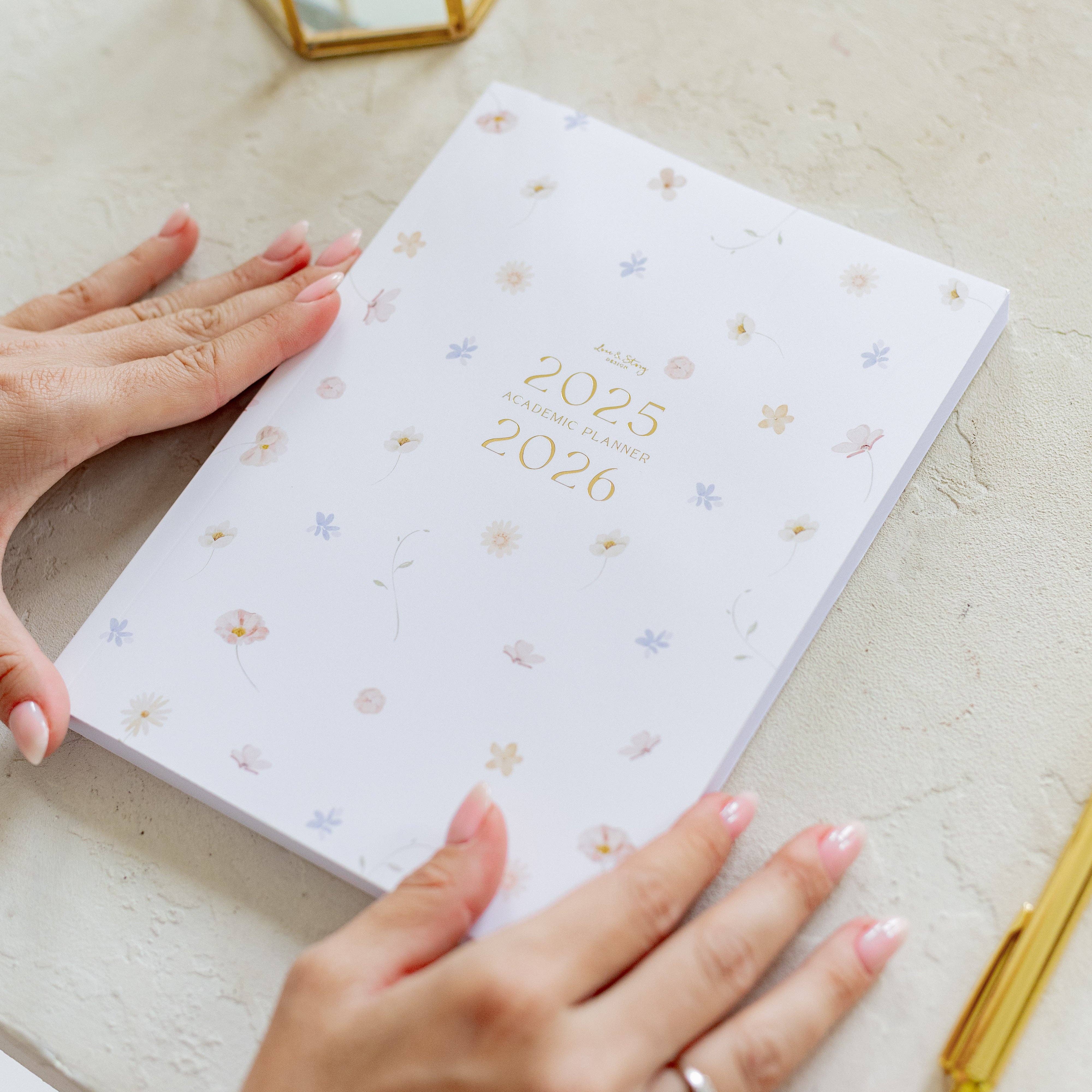 Love & Story Design - Wholesale Planner - Paperback Academic Planner 2025/2026 Petals1