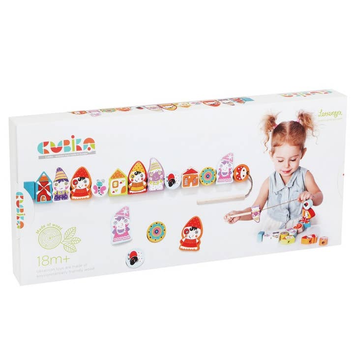 Threading Toy "Dwarves" | Lacing Toy | Montessori | Didactic for wholesale by Wooden Toys