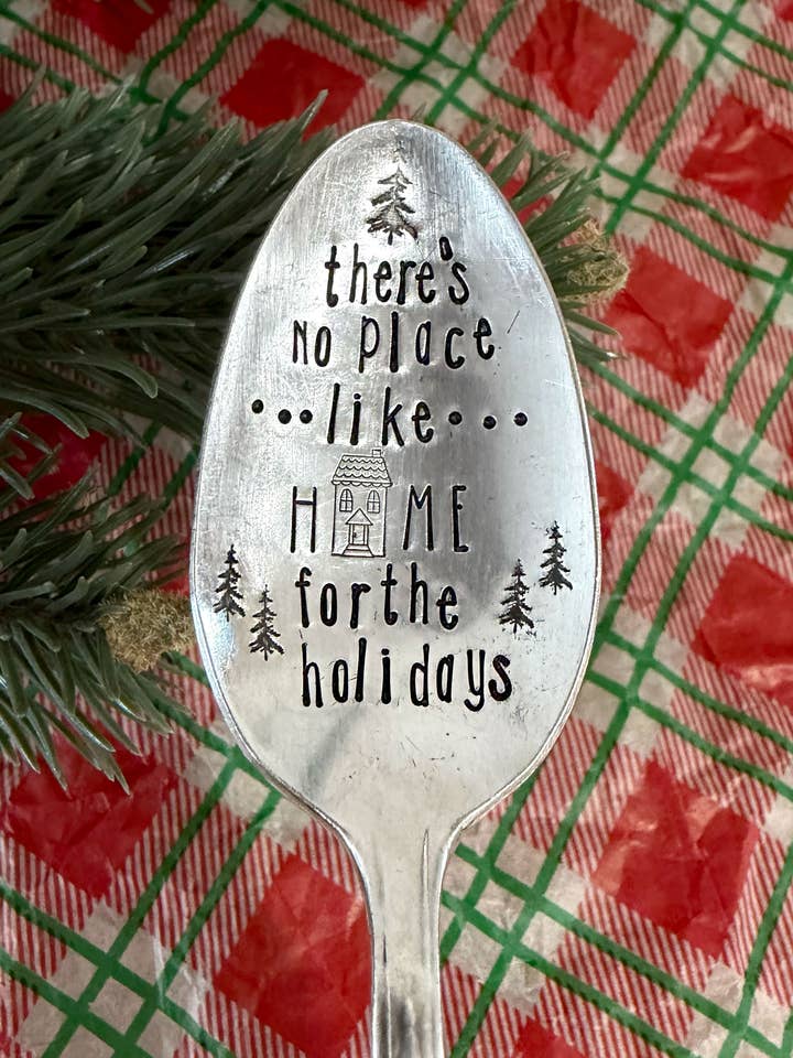There’s No Place Like Home For The Holidays Vintage Spoon for wholesale by The Sassy Barn