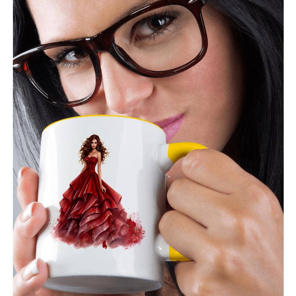 3dRose - Wholesale Coffee Mug - 3dRose, Gorgeous Quinceanera Girl Illustration, Mug1