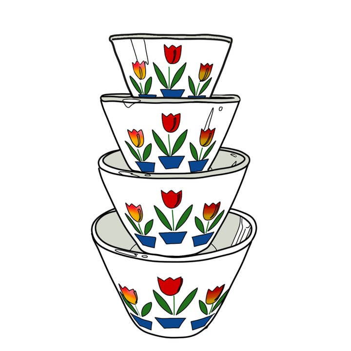 Autocolante Vintage/Antique Tulipas por atacado de Aha Studio