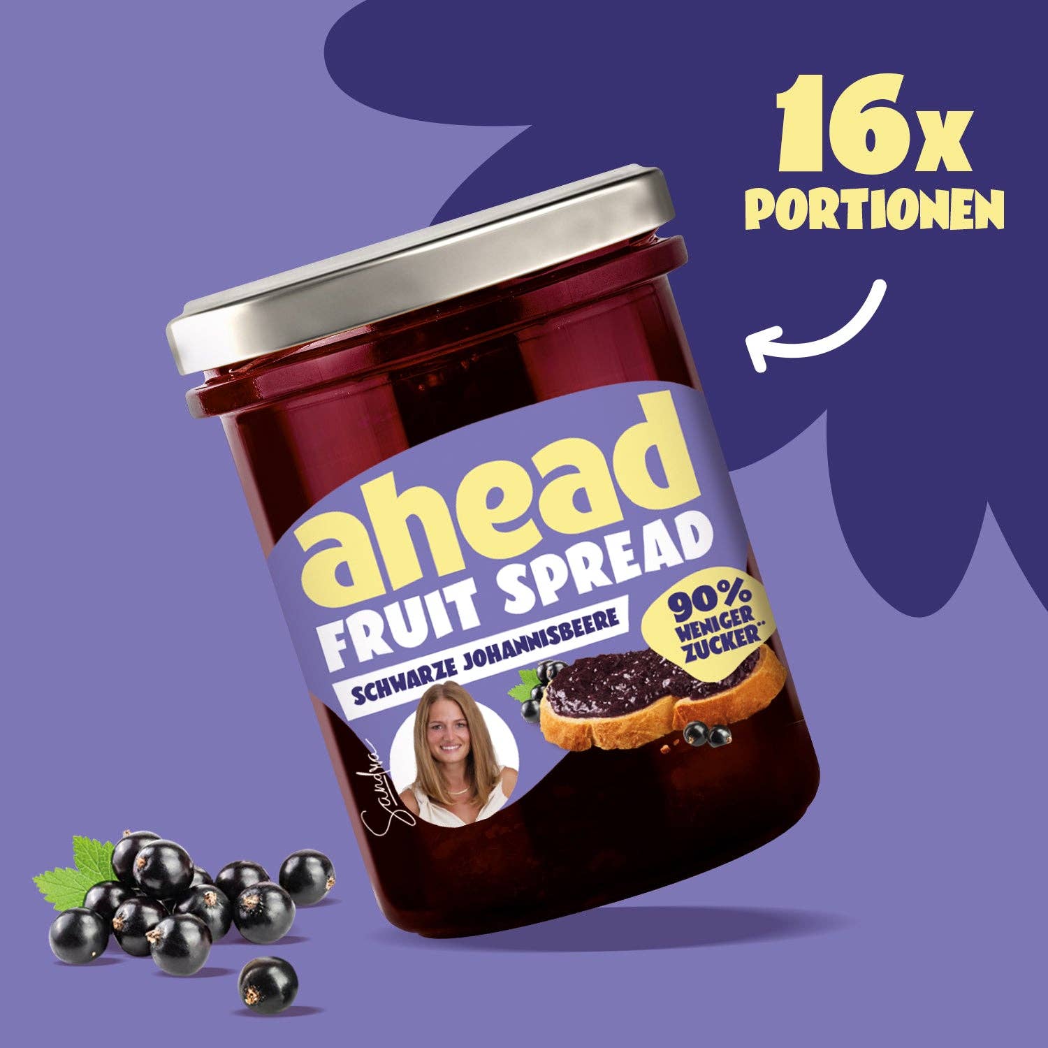 ahead - Wholesale Jam/Jelly - Blackcurrant Jam (Tray 6x200g)