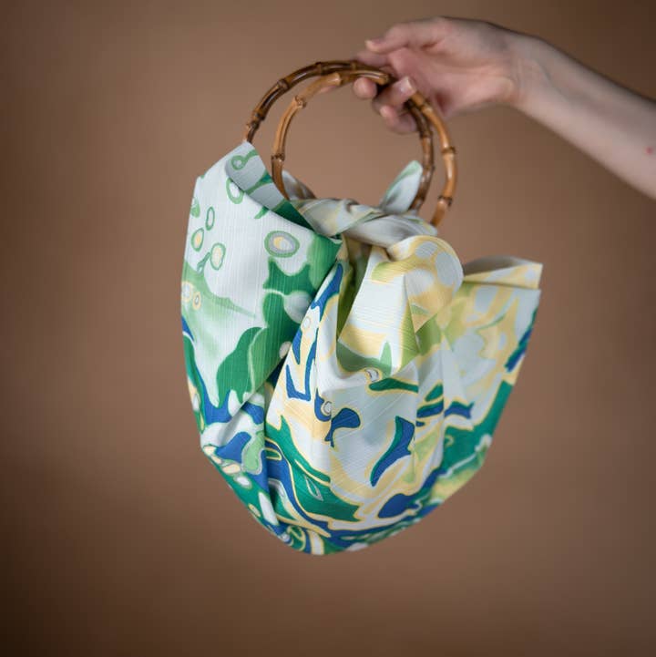 Wrapping cloth(Furoshiki)—L—GREEN SHOWER for wholesale by KOTO