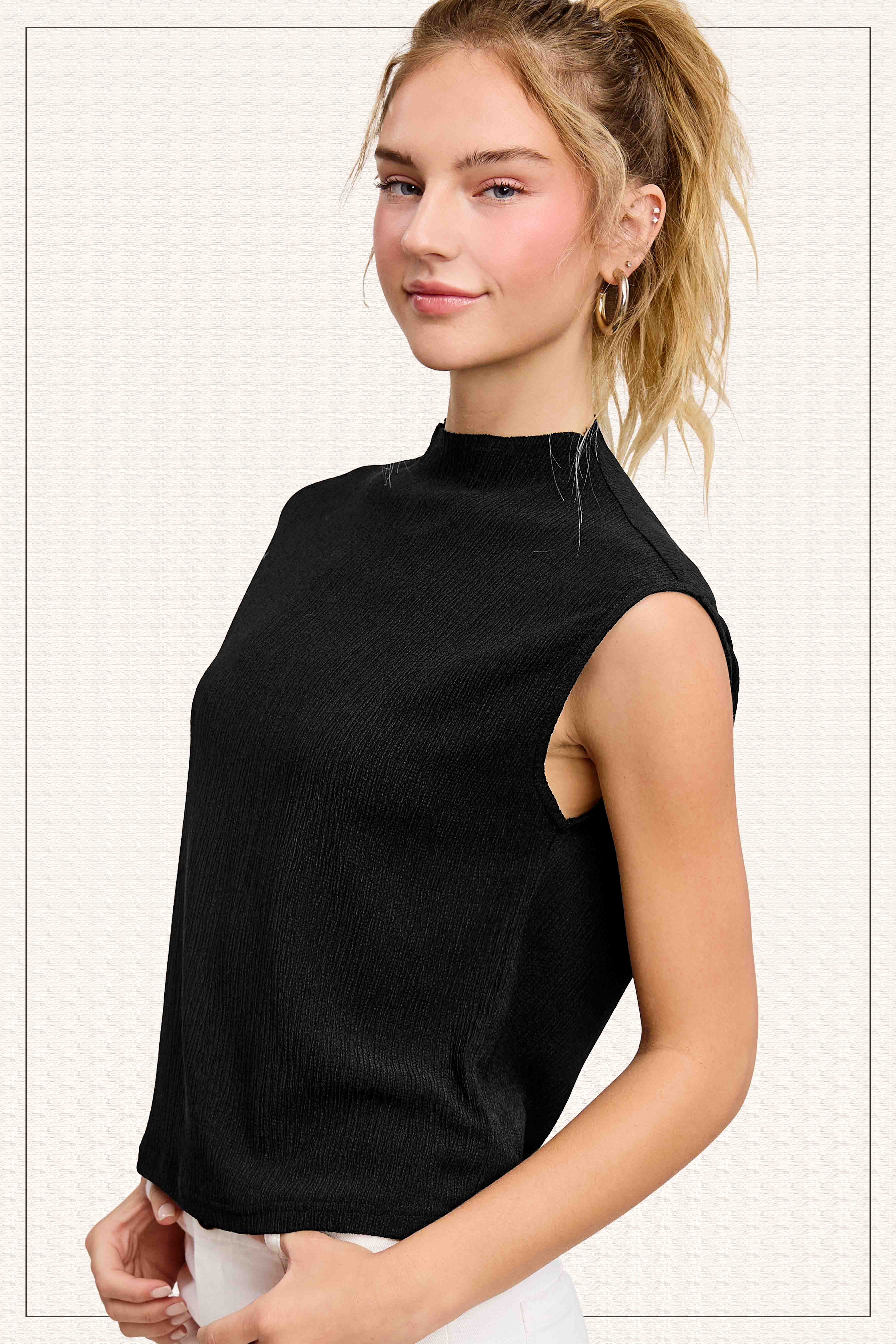 La Miel – Engroshandel Tanktop – Kvinder – HCT7705-elastisk krøllet stof ærmeløs top30