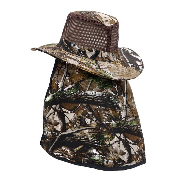 Cap Zone – Großhandel Kreissäge-Hut – Damen – Forest Hunt Fischerhut „Boonie“ aus Netzstoff in Camouflage-Optik