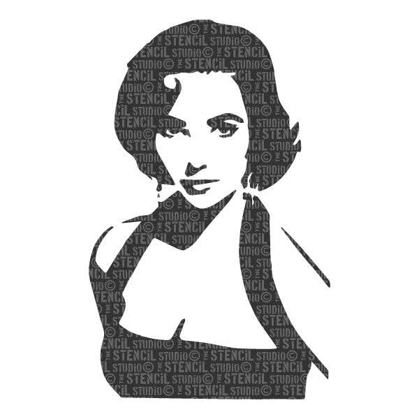 Elizabeth Taylor 1 Stencil for wholesale by The Stencil Studio