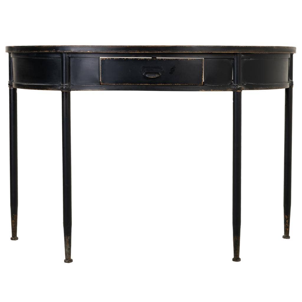 Creaciones Meng - Wholesale Console Table - BLACK METAL CONSOLE RECEIVER KIT 1 DRAWER 120x44x80h cm2
