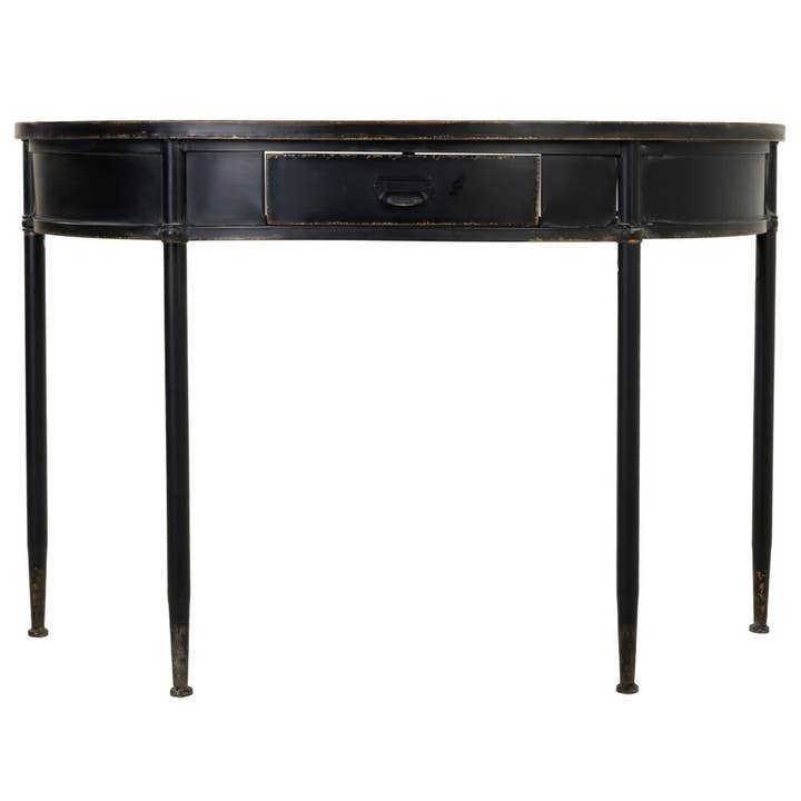 Creaciones Meng - Wholesale Console Table - BLACK METAL CONSOLE RECEIVER KIT 1 DRAWER 120x44x80h cm2