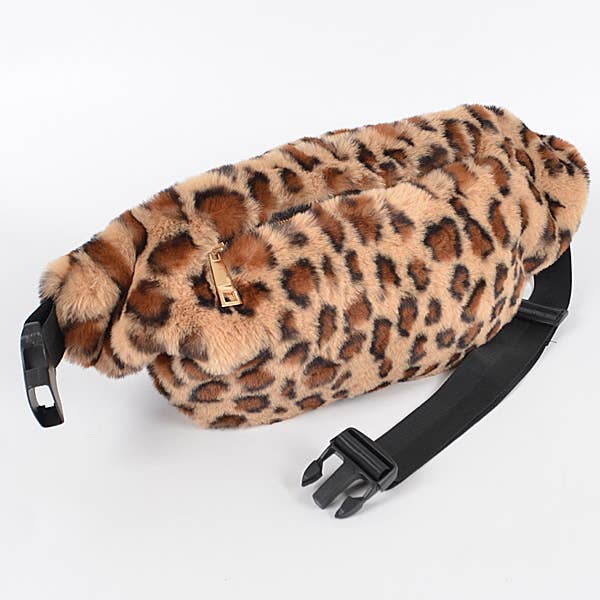 Leopard Faux Fur Fanny Pack for wholesale on Faire3