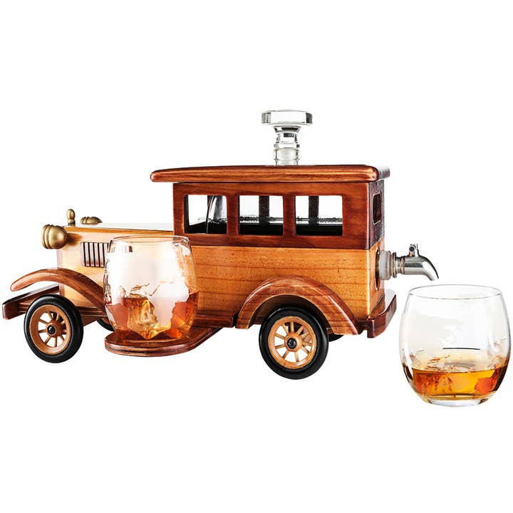 The Wine Savant / Khen Glassware – wholesale Dekanter – Old Fashioned whiskeyset med bilkaraff, mycket stor 38 x 33 cm1