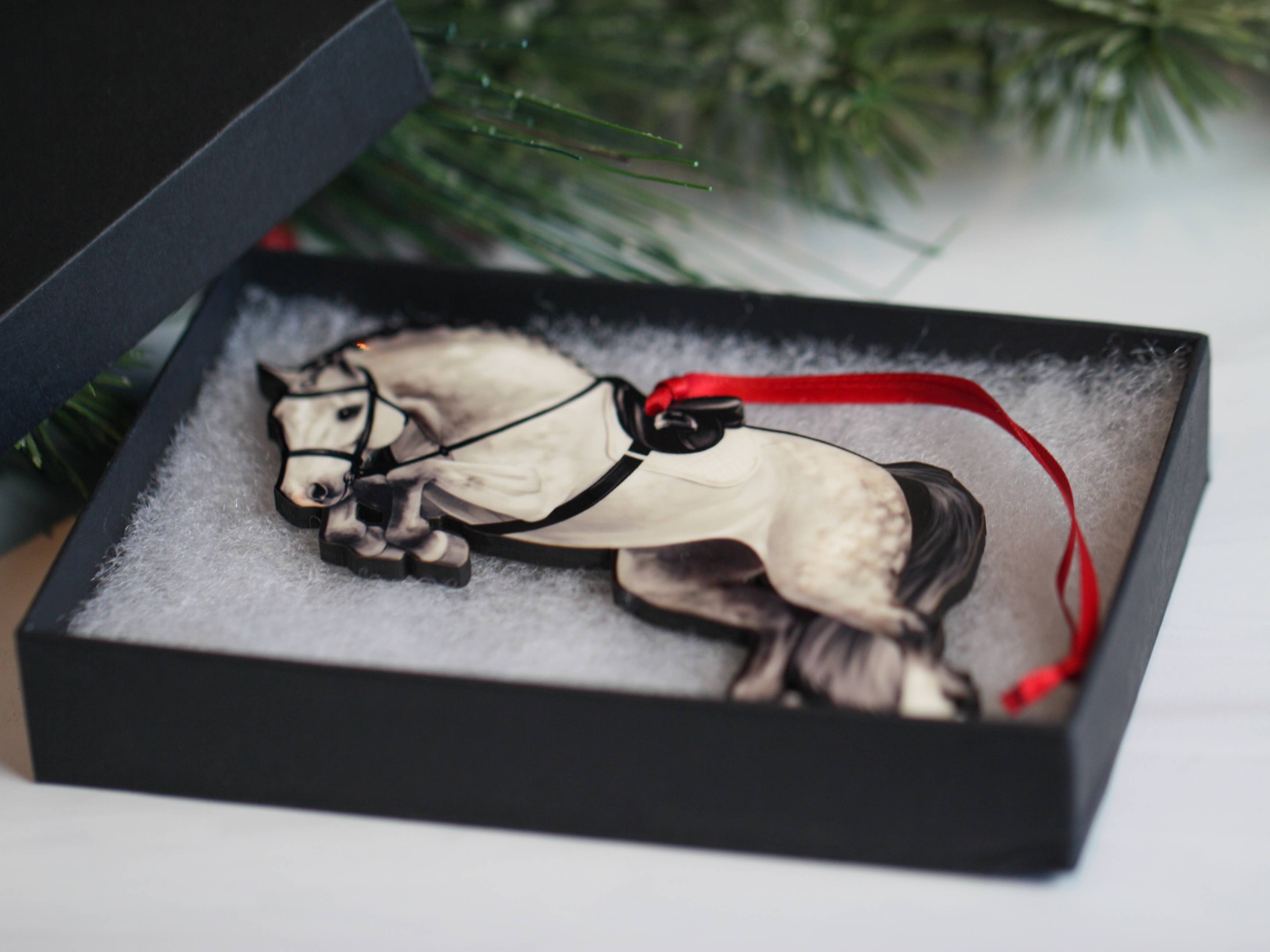 Classy Equine - Wholesale Ornament - Jumping Horse Ornament - Gray Hunter Equestrian Décor4