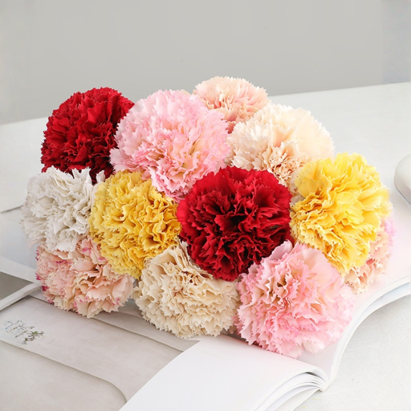 ACNITE(We cover U.S. import duties) - Vente Fleurs artificielles - Fleurs artificielles œillet rose réaliste 28 cm - Cadeau pour elle4