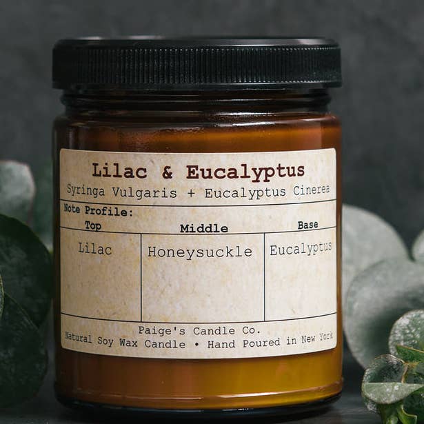 Lila & Eucalyptus Taxonomie kaars voor wholesale door Paige's Candle Co.