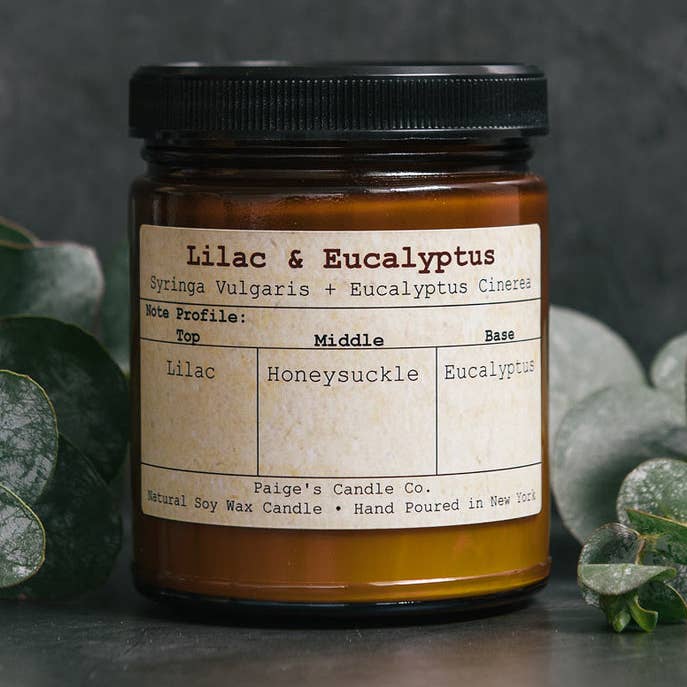 Lilac & Eucalyptus Taxonomy Candle for wholesale by Paige's Candle Co.