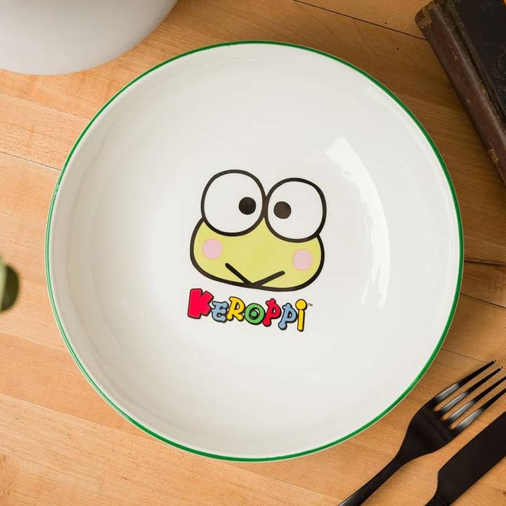 Bol à dîner en céramique Keroppi Face Name 9" Coupe pour la vente par Silver Buffalo