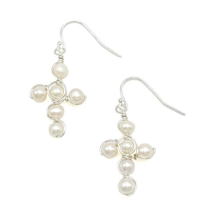 Good News silver earrings for wholesale by Alegria Accessories Inc.