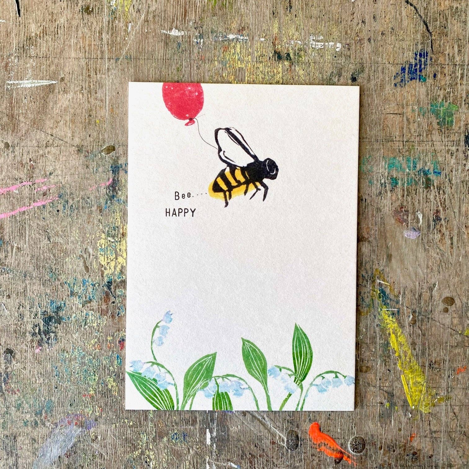 kuki - Wholesale Postcard - "Bee Happy" cookie postcard set of 101