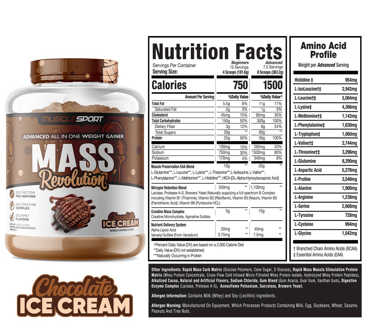 MuscleSport - Wholesale Protein/Superfood Powder - Mass Revolution™ Mass Gainer 6lb3