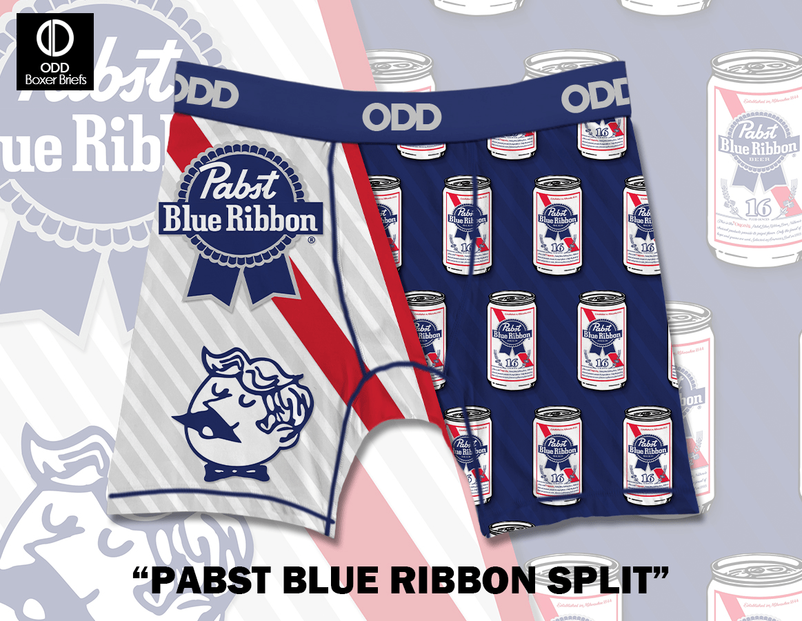 Odd Sox - Wholesale Underwear - Men's - Pabst Blue Ribbon Split - Mens Boxer Briefs0