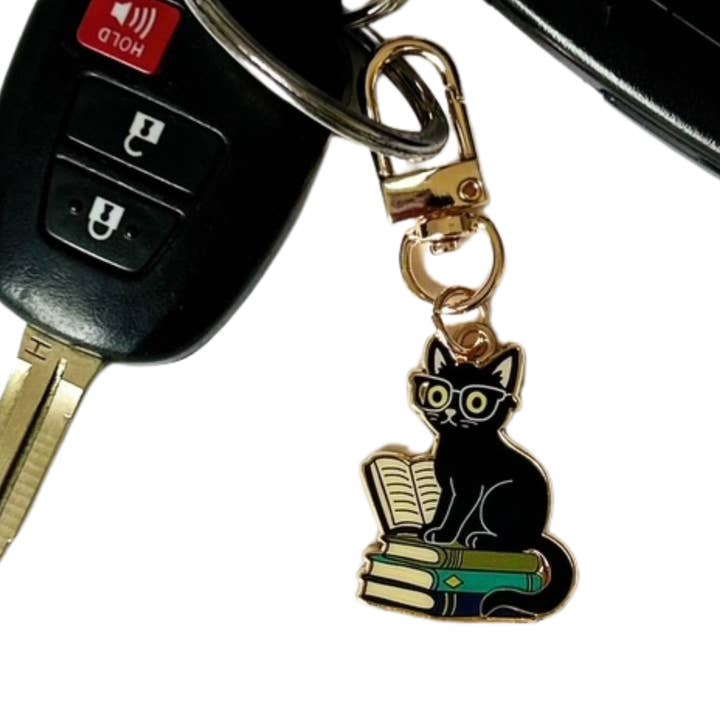 The Storyline Styles - Wholesale Keychain - Unisex - Black Cat Keychain, Halloween Charm, Gift for Book Lovers an3