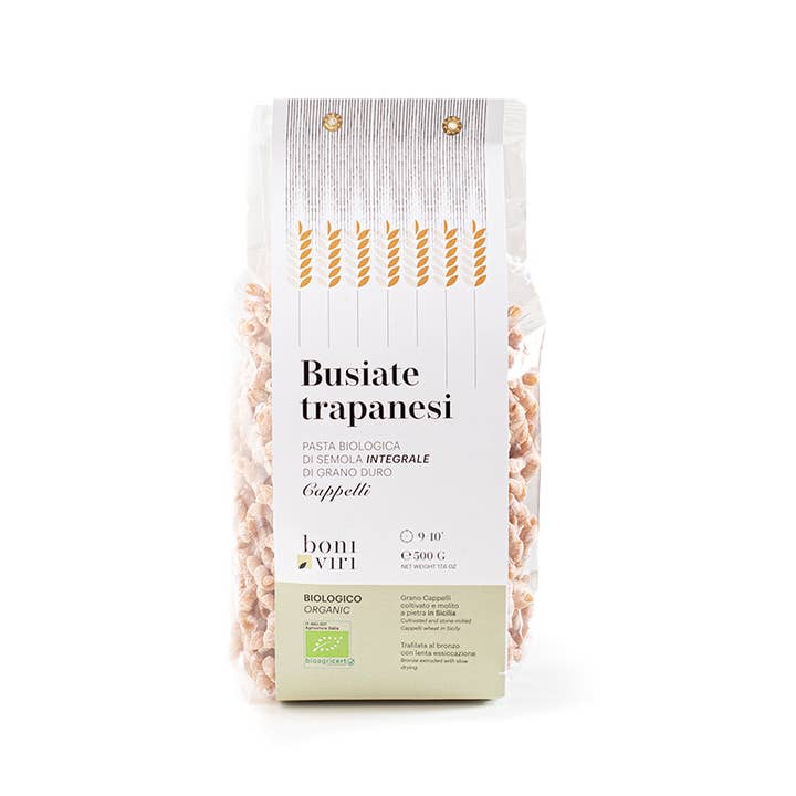 Boniviri BCorp - Wholesale Pasta - Busiate Trapanesi organic pasta from ancient Sicilian grains