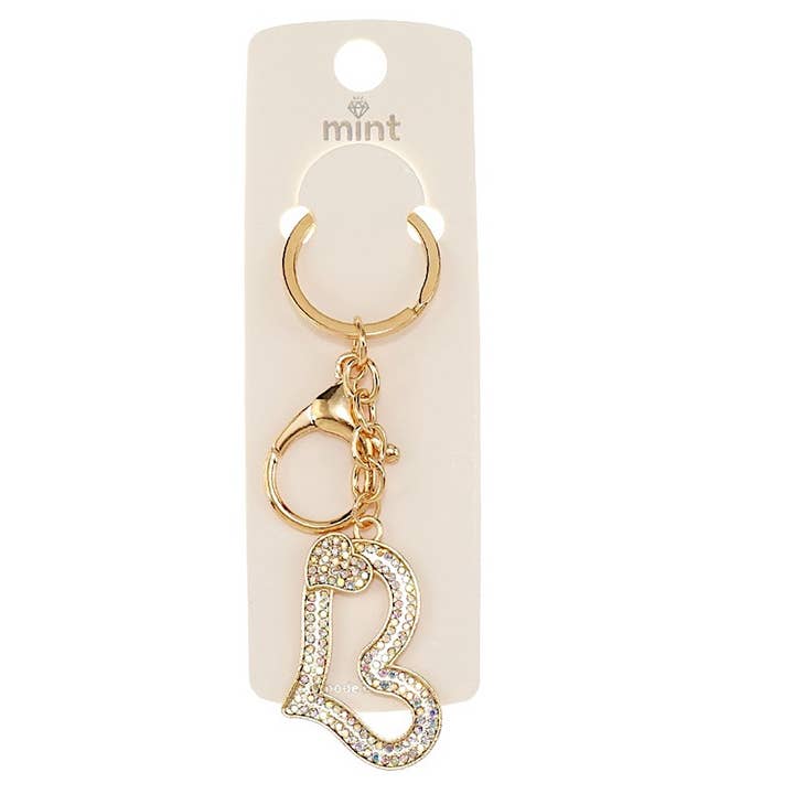 Atlas Fashion - Wholesale Keychain - Women's - JK48032 - Rhinestone Heart Keychain