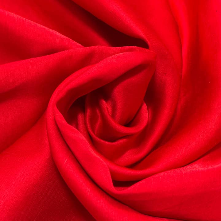 Ontario Blend Fabric (Linen Silk) - Cherry Red for wholesale by Fabriculture INC