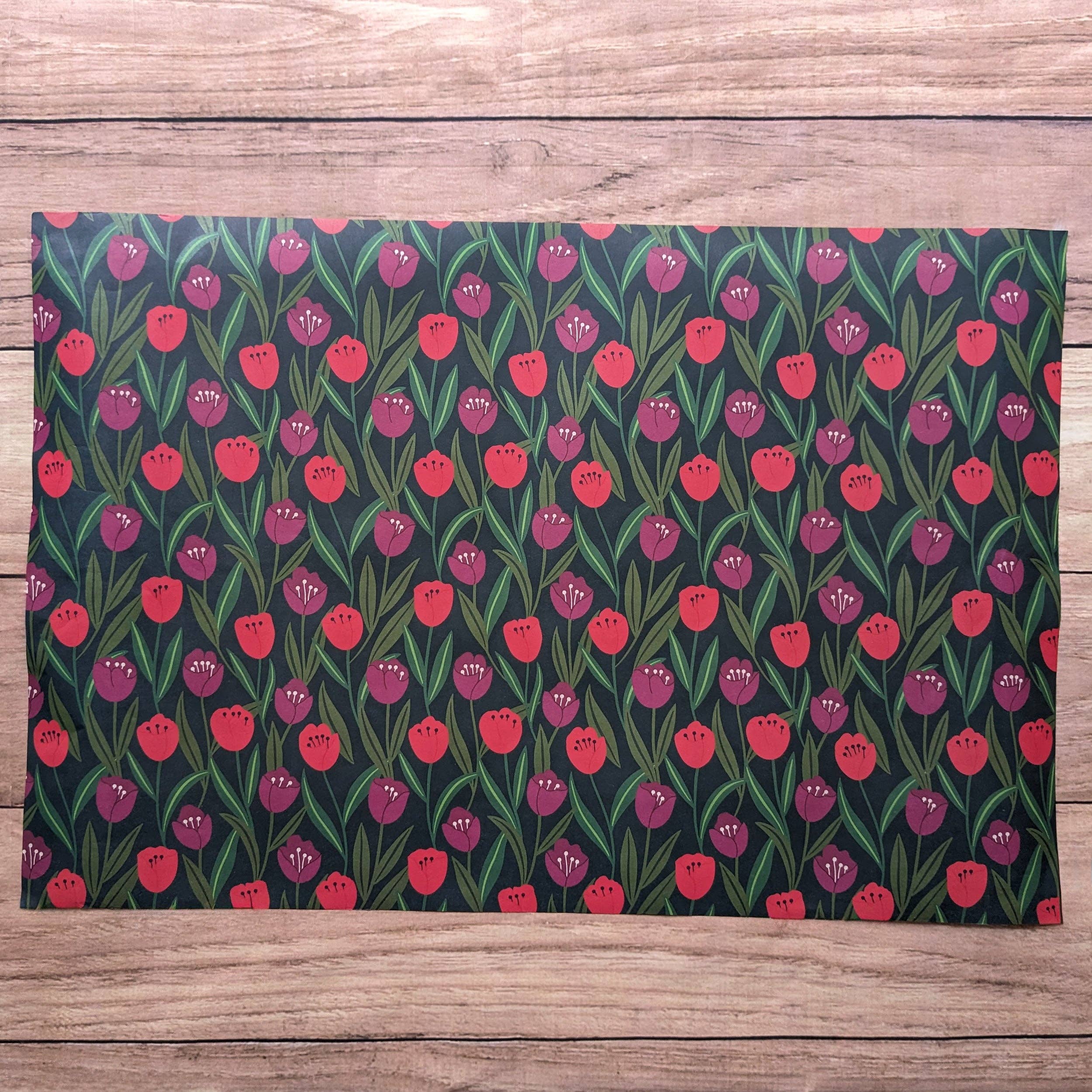 Robert Frederick Ltd - Wholesale Drawer Liner - Scented Drawer Liner - Set of 5 Green Tea - Tulips Design3