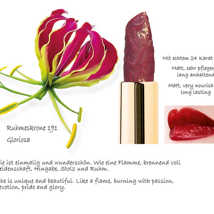 Bio Makeup - Wholesale Lippenstift - Lip Flower Lipstick Crown of Glory 191 24K GOUD natuurproduct3