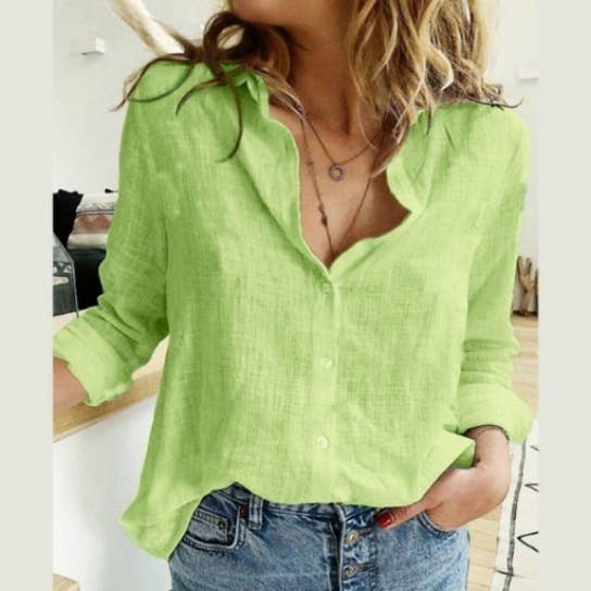 Rosa Clothing - Wholesale Shirt - Women's - Solid Color Casual Loose Long-Sleeve Shirt20