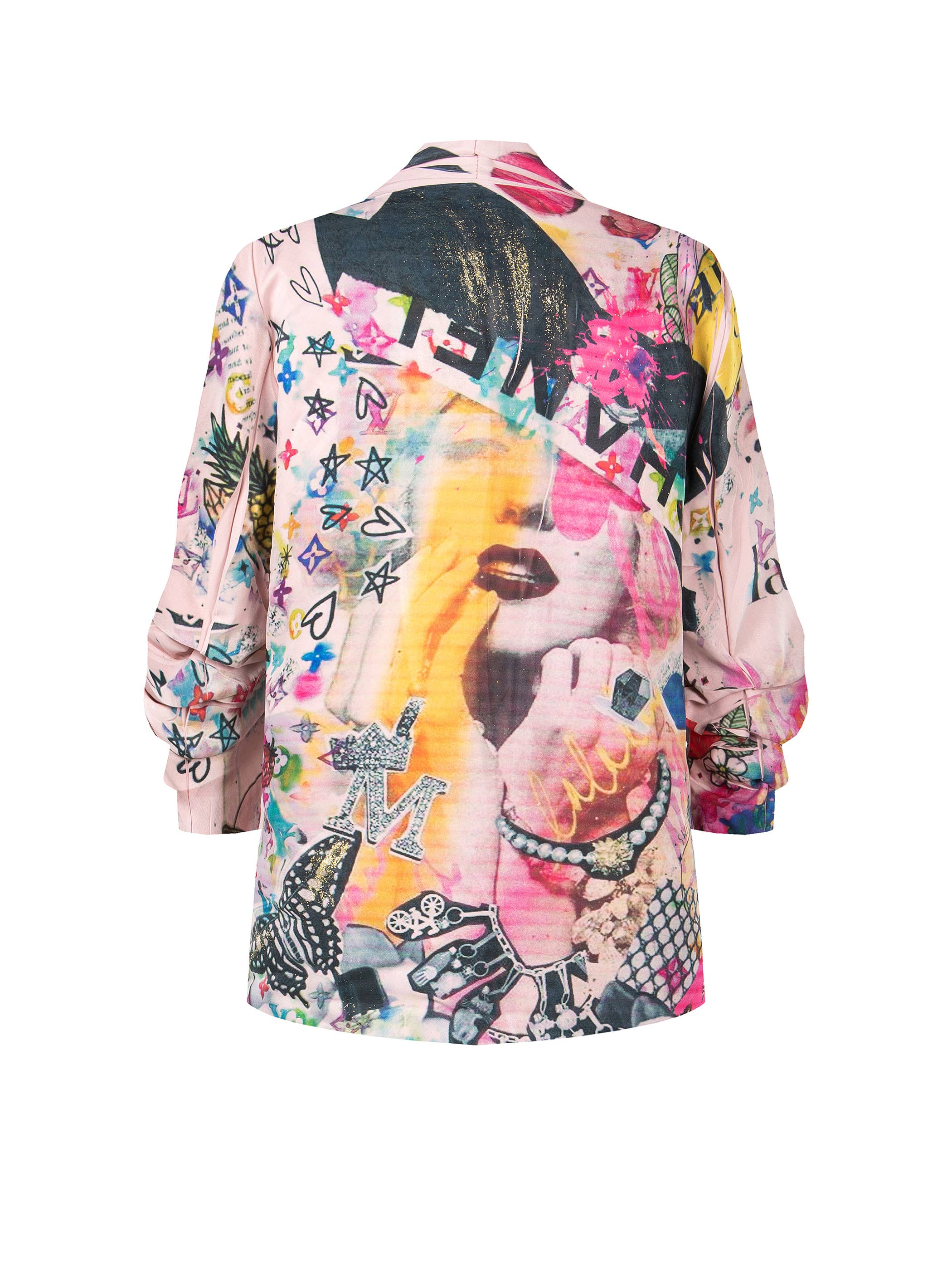 apiedinudinelparco - Vendita all'ingrosso Giacca - Donna - GIACCA BLAZER DONNA MANICHE ARRICCIATE FANTASIA STREET ART 15