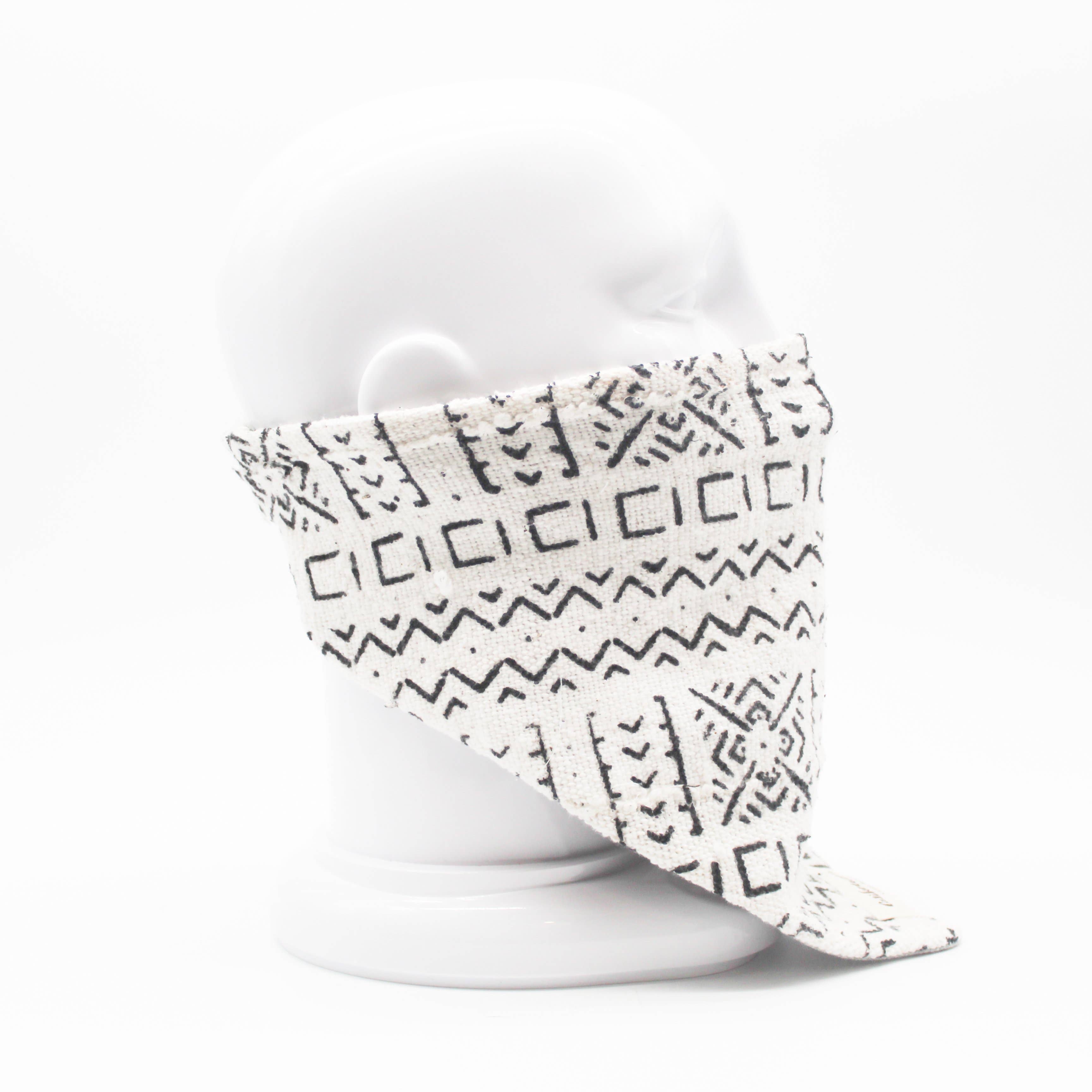 Maskdanna by Califortunate - Wholesale Protective Face Mask/Shield - MASKDANNA MUDCLOTH WHITE1