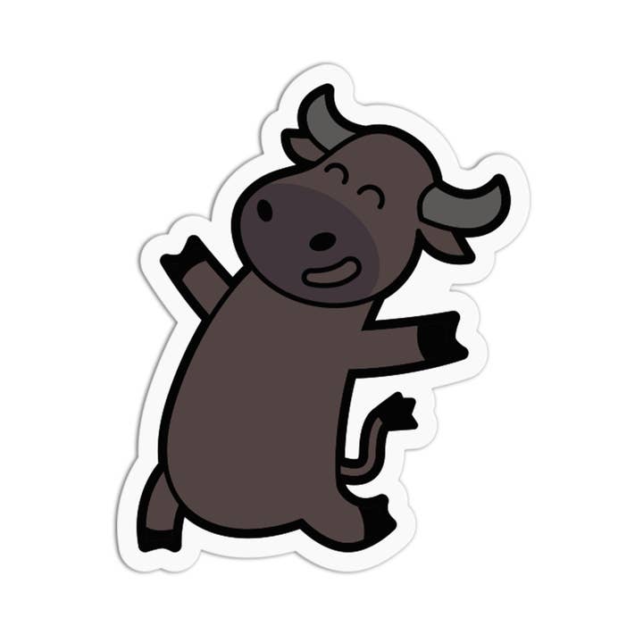 Carefree Jumping Life Chill Carabao Textured Stickers for wholesale by the stkr store